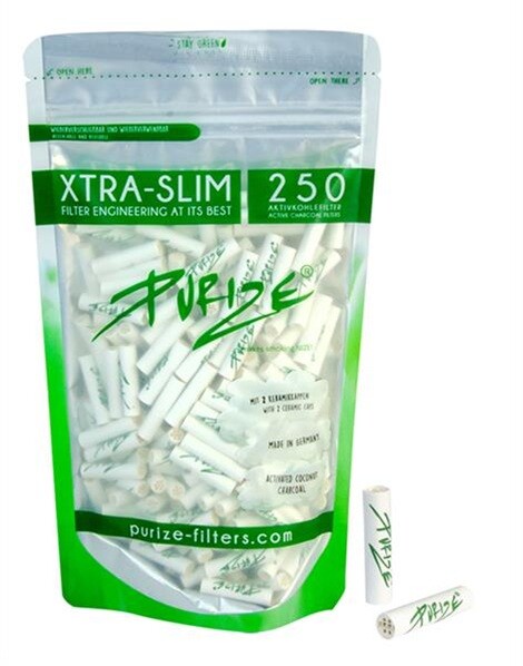 PURIZE® XTRA Slim Size WHITE Aktivkohlefilter 5,9mm...