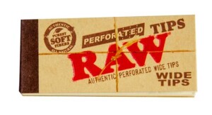 RAW™ Wide Filtertips perforiert – Hanf & Baumwollpapier, 25x60mm, 100% vegan, 50x50 Stück
