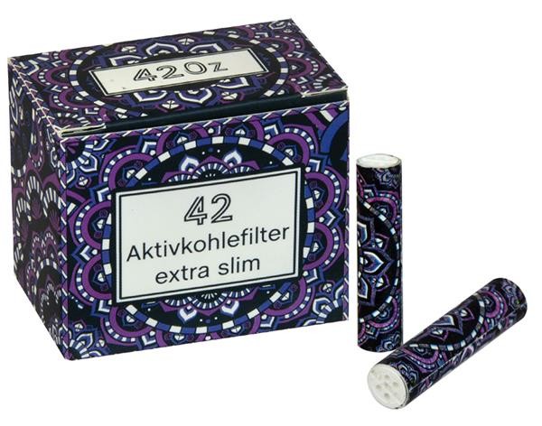 420z VIOLETT Extra Slim ø 6mm Aktivkohlefilter...