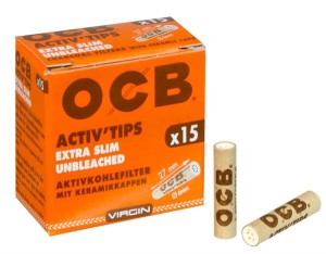 OCB Activ Tips EXTRA Slim Unbleached Aktivkohlefilter...