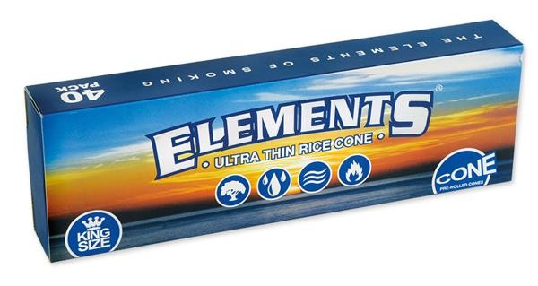 Elements Ultra Thin Rice Cones - King Size  vorgedrehte...