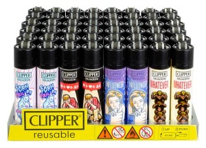 1x Clipper Feuerzeuge groß social media  - Black Cap