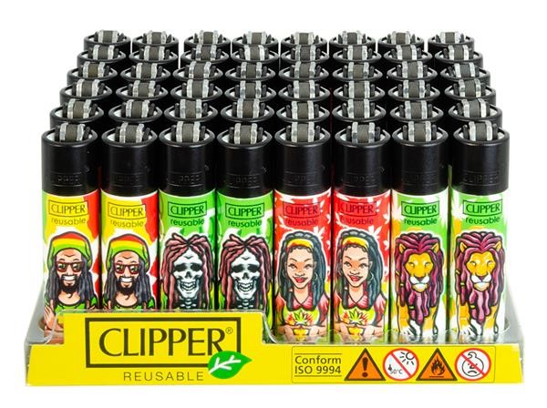 Clipper® Feuerzeuge groß, rasta#2 - Black Cap