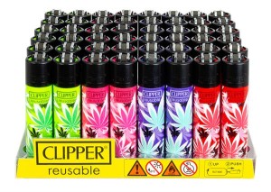 1x Clipper® Feuerzeug groß, leaves #35 - Black Cap