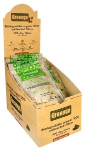 1 Display (20x200) GREENGO Biodegradable Slim Filtertips...