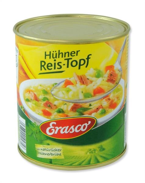 Dosenversteck, Erasco - Hühner Reis-Topf