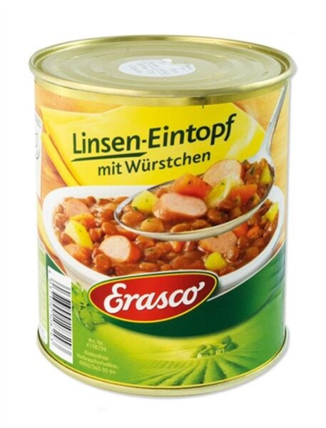 Dosenversteck Erasco Linsen-Eintopf – Dosentresor Konservendose 800ml mit Geheimfach