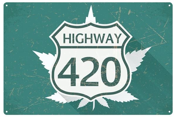 Blechschild "Highway 420"