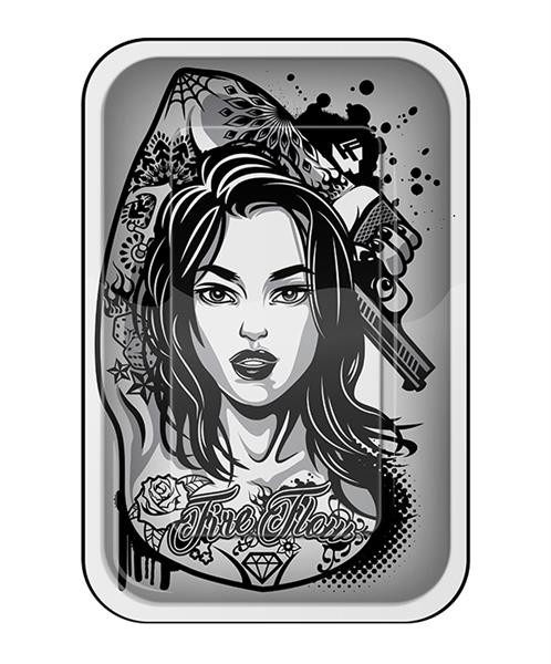 Rolling Tray Dreh-Tablett Metall small "Tattoo Gril 4/4"