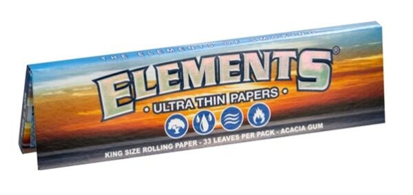 Elements King Size Zigarettenpapier – Ultra Thin Reispapier