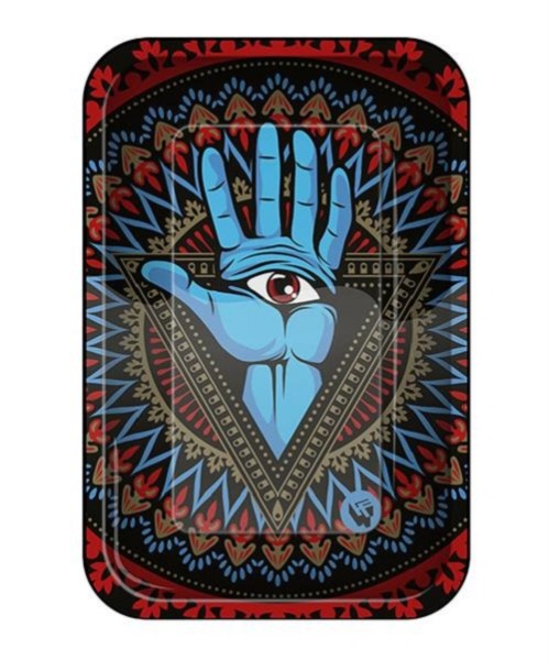 Rolling Tray Dreh-Tablett Metall small "Trippy 3rd Eye 4/4"