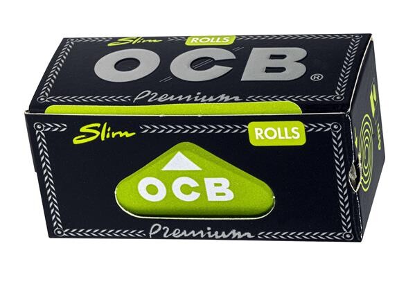 OCB Schwarz Premium Slim Rolls – Zigarettenpapier auf Rolle, 44 mm breit, 4 m lang
