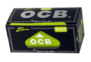 OCB Schwarz Premium Slim Rolls – Zigarettenpapier auf Rolle, 44 mm breit, 4 m lang