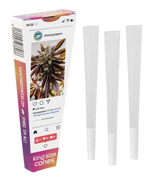 choosypapers King Size Cones – 1 Pack á 3 Cones (Design: Social Media)