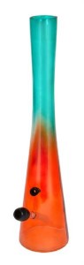 Hollandbong, mit Schlauch und Kopf, 40cm  Kickloch, türkis-orange