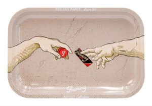 SMOKING Dreh-Tablett - Rolling Tray klein "SMOKING Artist Collection"