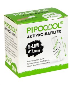 PipoCool Aktivkohlefilter S-LIM ø 7,7mm, 50er