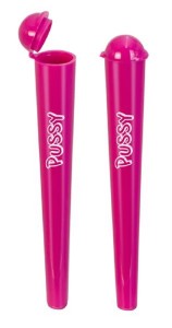 Joint Tubes/Holder - Zigaretten/ Joint Hülle, 120mm, schwarz "Pussy" pink