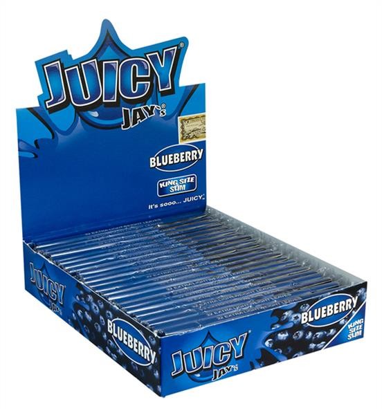 1 Box Juicy Jays King Size Slim aromat. Papier, Blueberry