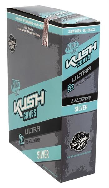 1 Box Kush Ultra Herbal Cones King Size, silver (Zero)