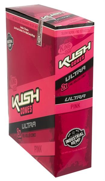 1 Box  Kush Ultra Herbal Cones King Size, PINK