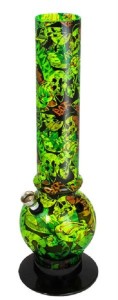 Acryl-Bong, 32cm, Bubble-Straight "Graffiti",...