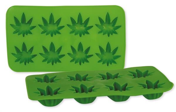 Silikon Eiswürfelform Cannabis Hanfblatt 8er Form Grün 22.5x12.5cm