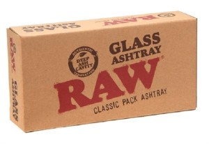 RAW Glas-Aschenbecher rechteckig, "Classic Pack Ashtray"