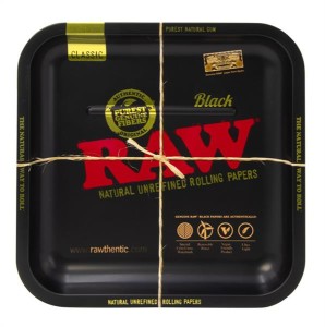 RAW Dreh-Tablett - Rolling Tray "RAW Black Square"