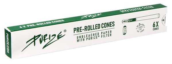 PURIZE® Pre-Rolled KS Cones mit Aktivkohlefilter, 6er...