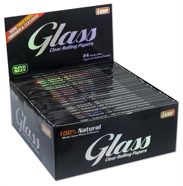 1 Box GLASS Clear King Size transparentes Papier