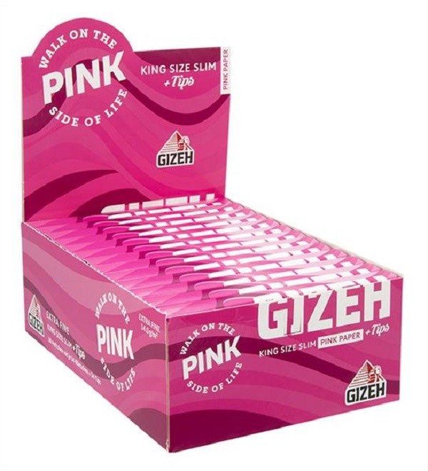 1 Box Gizeh ALL PINK King Size Slim Papier + Tips