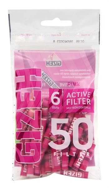 GIZEH Pink Active Filter Slim ø 6mm 50er Beutel