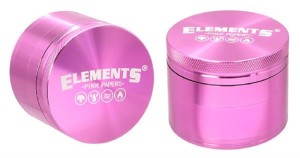 Aluminium Grinder/Pollinator, 4-part, ø 60mm, "Elements Pink Papers"