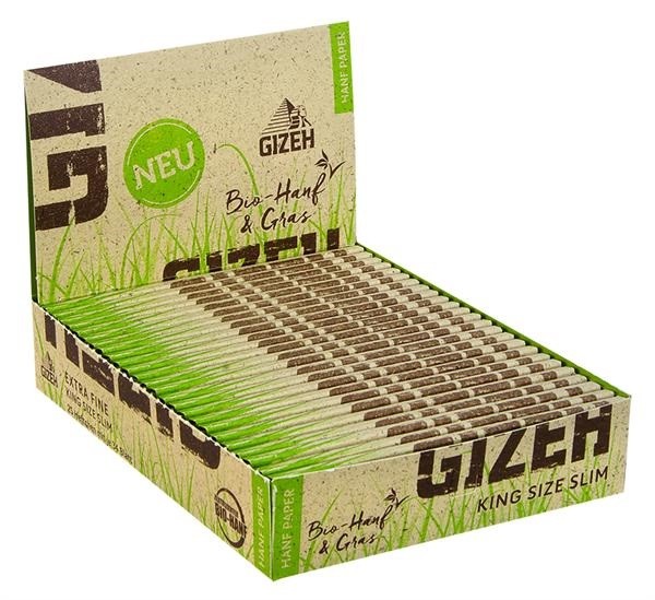 1 Display Gizeh Hanf & Gras King Size Slim Zigarettenpapier