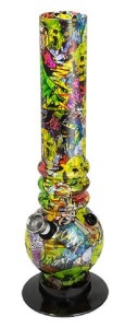 Acryl-Bong, 26cm, Bubble-Straight "Graffiti",...