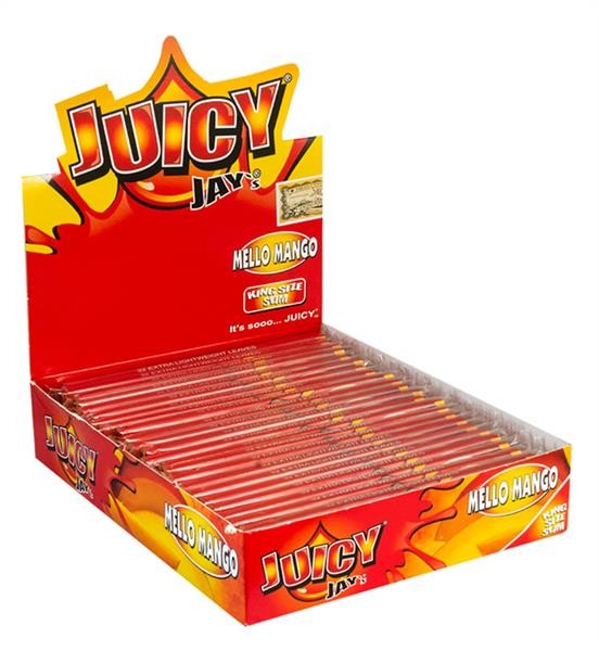 1 Box Juicy Jays King Size Slim aromat. Papier, Mello Mango