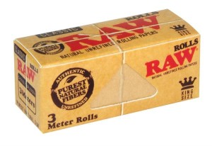 1 Box (12 Stück) RAW™ Classic King Size Rolls 3 Meter auf der Rolle