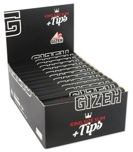 Display (26x) Gizeh Extra Fine (Black) King Size Slim Papier und Tips