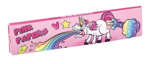 Full Box Choosypapers PINK King Size Slim Zigarettenpapier "Puking Unicorn"