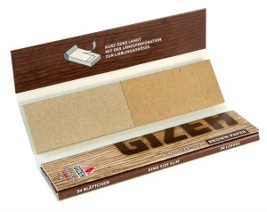 1 Box Gizeh BROWN King Size Slim Papier + Tips