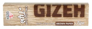 1 Box Gizeh BROWN King Size Slim Papier + Tips