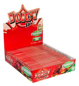 1 Box Juicy Jays King Size Slim aromat. Papier, Strawberry