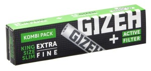 Gizeh BLACK King Size Slim Papers + Aktivkohlefilter