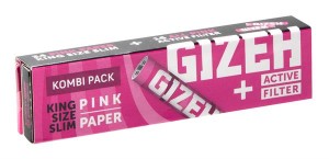 Gizeh pink King Size Slim Papers + Aktivkohlefilter