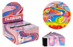 Pink Flamingo Vibes Filtertip-Set mit Crazy Flamingo Aschenbecher – 48 Boxen á 40 Tips
