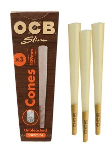 OCB Premium Slim Unbleached Virgin Cones