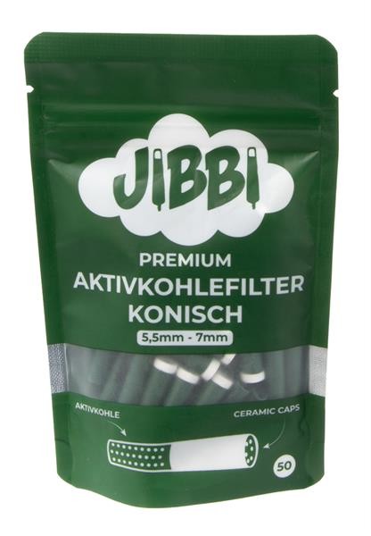 JIBBI Premium Aktivkohlefilter konisch ø 5,5-7mm, 50 Filter