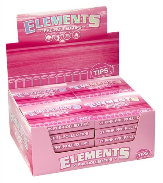 1 Box Elements PREROLLED Pink Filtertips