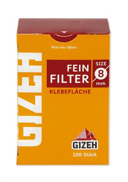 Gizeh Gelb Feinfilter (rot) 8mm